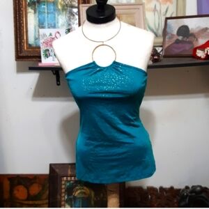 Womens Top Necklace Accented Blouse Sleeveless top shirt WETSEAL med